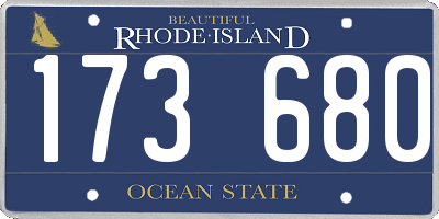 RI license plate 173680