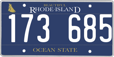 RI license plate 173685