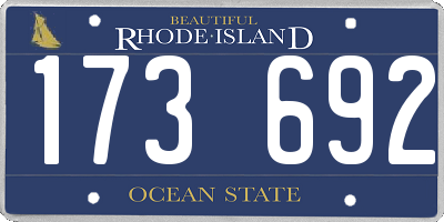 RI license plate 173692