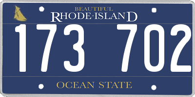 RI license plate 173702