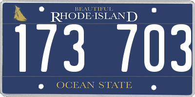 RI license plate 173703