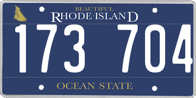 RI license plate 173704
