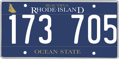 RI license plate 173705