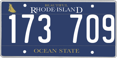 RI license plate 173709