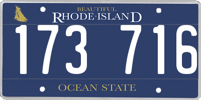 RI license plate 173716