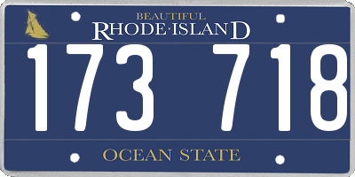 RI license plate 173718