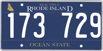 RI license plate 173729