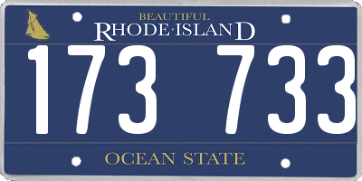 RI license plate 173733