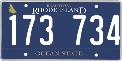 RI license plate 173734