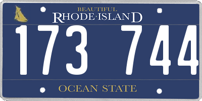 RI license plate 173744