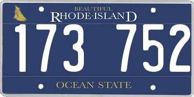 RI license plate 173752