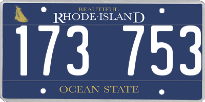RI license plate 173753