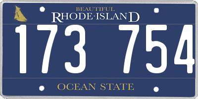 RI license plate 173754