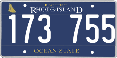 RI license plate 173755