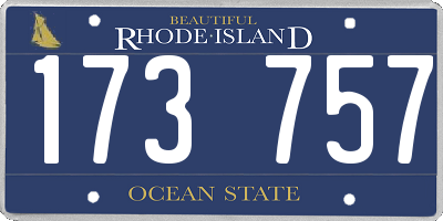 RI license plate 173757