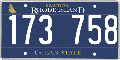 RI license plate 173758