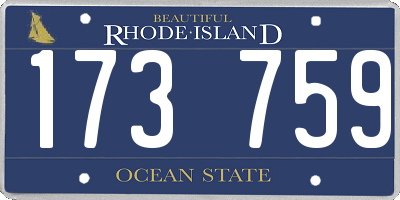RI license plate 173759