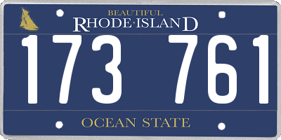 RI license plate 173761
