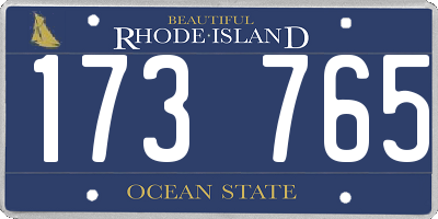 RI license plate 173765