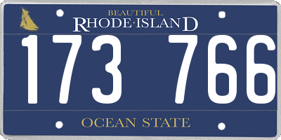 RI license plate 173766