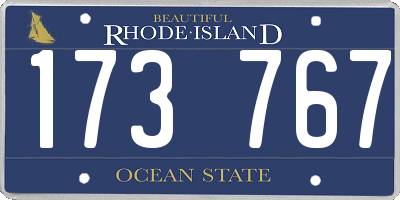 RI license plate 173767