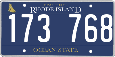 RI license plate 173768