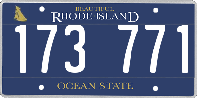 RI license plate 173771