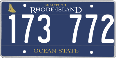RI license plate 173772