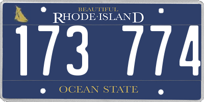 RI license plate 173774