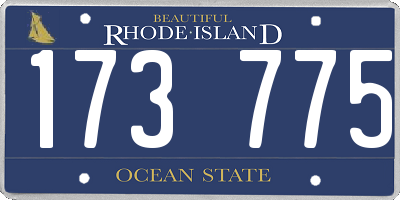 RI license plate 173775