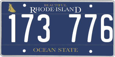 RI license plate 173776
