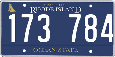 RI license plate 173784