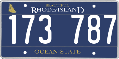 RI license plate 173787