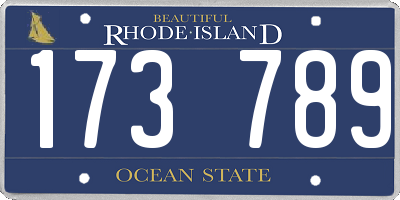 RI license plate 173789