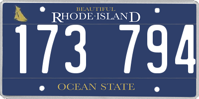 RI license plate 173794