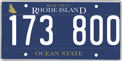 RI license plate 173800
