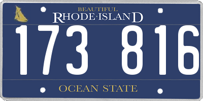 RI license plate 173816