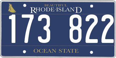 RI license plate 173822