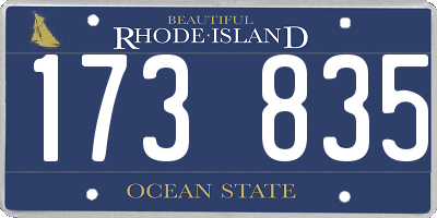 RI license plate 173835