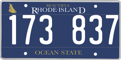 RI license plate 173837