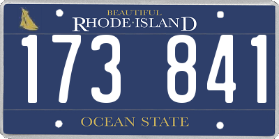 RI license plate 173841