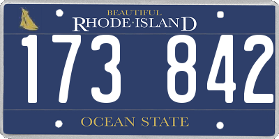 RI license plate 173842