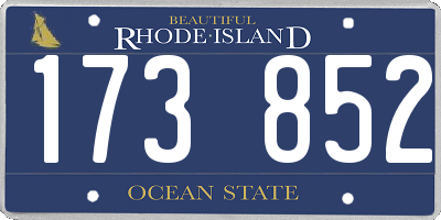 RI license plate 173852