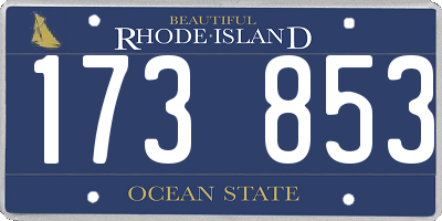 RI license plate 173853
