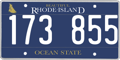 RI license plate 173855