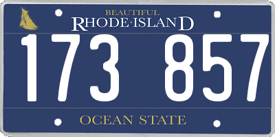 RI license plate 173857