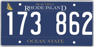RI license plate 173862
