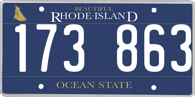 RI license plate 173863