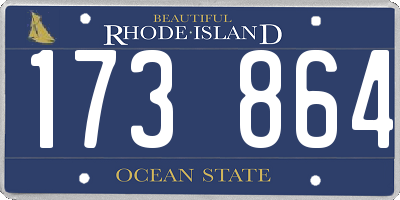 RI license plate 173864