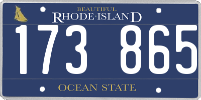RI license plate 173865